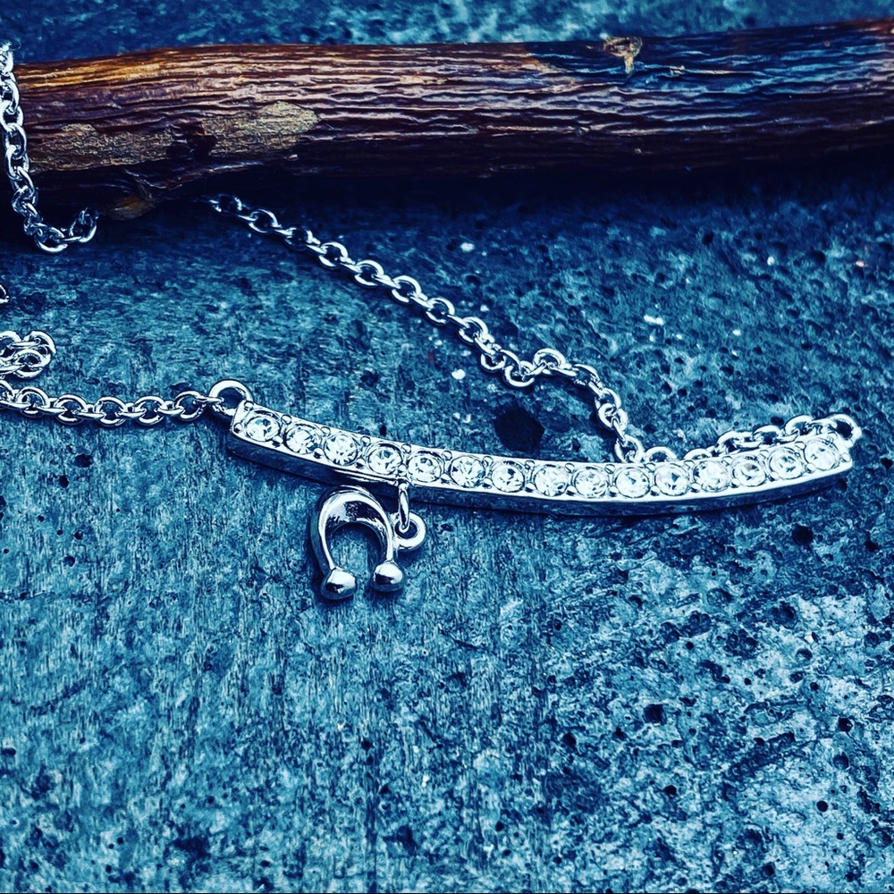 Coach Signature Bar Necklace Pavé with Crystals
